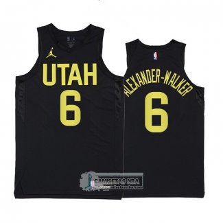 Camiseta Utah Jazz Nickeil Alexander-Walker NO 6 Statement 2022-23 Negro