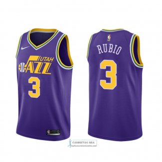 Camisetas NBA Utah Jazz Ricky Rubio Classic 2018-19 Violeta replicas tienda online