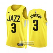 Camiseta Utah Jazz Stanley Johnson NO 3 Icon 2022-23 Amarillo