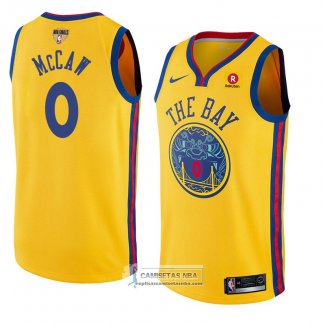 Camiseta Warriors Patrick Mccaw Ciudad 2017-18 Oro