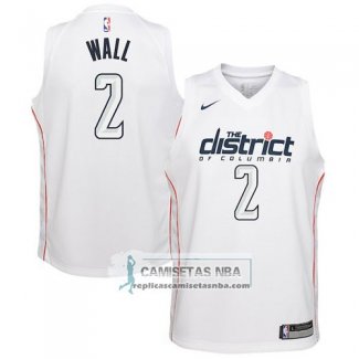 Camiseta Wizards Wall Ciudad 2017-18 Blanco