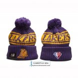 Gorro Beanie Los Angeles Lakers New Era Violeta Amarillo2