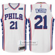 Camiseta 76ers Joel Embiid 2017-18 Blanco