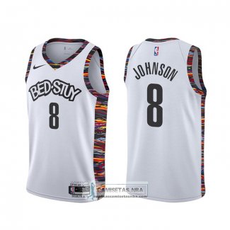 Camiseta Brooklyn Nets Tyler Johnson Ciudad 2020 Blanco