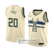 Camiseta Bucks City Travis Trice Ciudad 2018 Crema