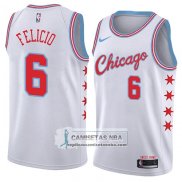 Camiseta Bulls Cristiano Felicio Ciudad 2018 Blanco