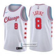 Camiseta Bulls Zach Lavine Ciudad 2017-18 Blanco