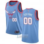 Camiseta Chicago Bulls Ciudad Personalizada Azul