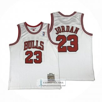 Camiseta Chicago Bulls Michael Jordan NO 23 Autentico 1997-98 Blanco