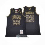 Camiseta Chicago Bulls Michael Jordan NO 23 Mitchell & Ness 1997-98 Oro Negro