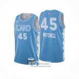 Camiseta Cleveland Cavaliers Donovan Mitchell NO 45 Ciudad 2024-25 Azul