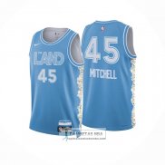 Camiseta Cleveland Cavaliers Donovan Mitchell NO 45 Ciudad 2024-25 Azul