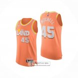 Camiseta Cleveland Cavaliers Donovan Mitchell NO 45 Ciudad Authentic 2025-26 Naranja