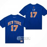 Camiseta Corta Manga New York Knicks Jeremy Lin NO 17 Azul