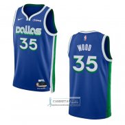 Camiseta Dallas Mavericks Christian Wood NO 35 Ciudad 2022-23 Azul