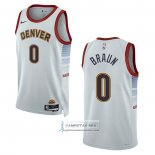 Camiseta Denver Nuggets Christian Braun NO 0 Ciudad 2022-23 Blanco