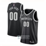 Camiseta Detroit Pistons Personalizada Ciudad 2018-19 Negro