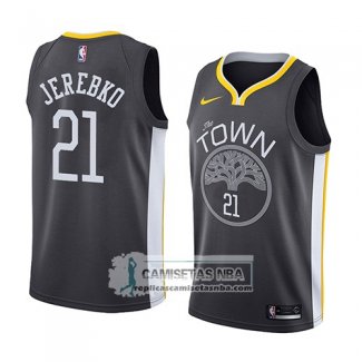 Camiseta Golden State Warriors Jonas Jerebko Statement 2018 Negr