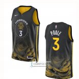 Camiseta Golden State Warriors Jordan Poole NO 3 Ciudad 2022-23 Negro