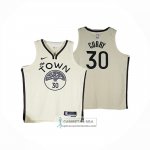 Camiseta Golden State Warriors Stephen Curry NO 30 Ciudad 2025-26 Crema