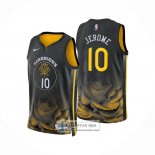 Camiseta Golden State Warriors Ty Jerome NO 10 Ciudad 2022-23 Negro