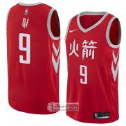 Camiseta Houston Rockets Zhou Qi Ciudad 2018 Rojo