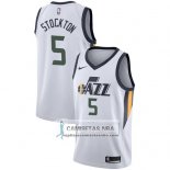 Camiseta Jazz David Stockton Association 2017-18 Blanco