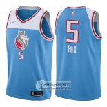 Camiseta Kings De'aaron Fox Ciudad 2017-18 Azul