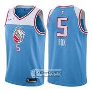 Camiseta Kings De'aaron Fox Ciudad 2017-18 Azul