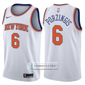 Camiseta Knicks Kristaps Porzingis 2017-18 Blanco