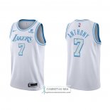 Camiseta Los Angeles Lakers Carmelo Anthony NO 7 Ciudad 2021-22 Blanco