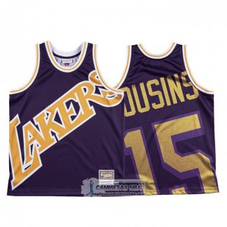 Camiseta Los Angeles Lakers Demarcus Cousins Mitchell & Ness Big Face Violeta