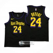 Camiseta Los Angeles Lakers Kobe Bryant NO 24 Ciudad 2019-20 Negro