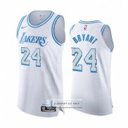 Camiseta Los Angeles Lakers Kobe Bryant NO 24 Ciudad Autentico 2020-21 Blanco