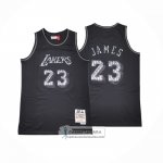 Camiseta Los Angeles Lakers LeBron James NO 23 Swingman Mitchell & Ness 2018-19 Negro