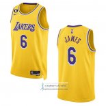 Camiseta Los Angeles Lakers LeBron James NO 6 Icon 2022-23 Amarillo