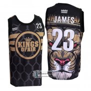 Camiseta Los Angeles Lakers Lebron James NO 23 Lion Negro