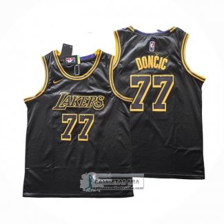 Camiseta Los Angeles Lakers Luka Doncic NO 77 2024-25 Negro