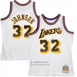 Camiseta Los Angeles Lakers Magic Johnson NO 32 Mitchell & Ness1984-85 Blanco