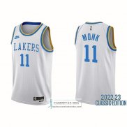 Camiseta Los Angeles Lakers Malik Monk NO 11 Classic 2022-23 Blanco