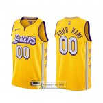 Camiseta Los Angeles Lakers Personalizada Ciudad 2019-20 Amarillo