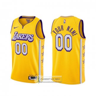 Camiseta Los Angeles Lakers Personalizada Ciudad 2019-20 Amarillo