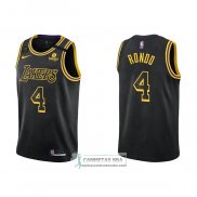 Camiseta Los Angeles Lakers Rajon Rondo NO 4 Mamba 2021-22 Negro