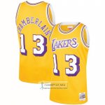 Camiseta Los Angeles Lakers Wilt Chamberlain NO 13 Mitchell & Ness 1971-72 Amarillo
