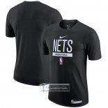 Camiseta Manga Corta Brooklyn Nets Practice Performance 2022-23 Negro