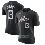 Camiseta Manga Corta Los Angeles Clippers Paul George Ciudad 2022-23 Negro