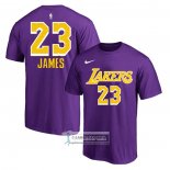 Camiseta Manga Corta Los Angeles Lakers LeBron James Violeta