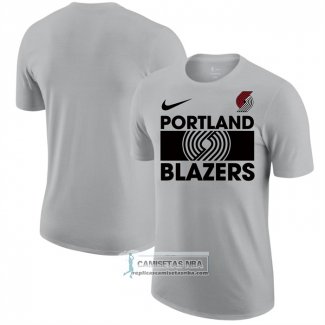 Camiseta Manga Corta Portland Trail Blazers Gris