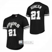 Camiseta Manga Corta San Antonio Spurs Tim Duncan NO 21 Negro