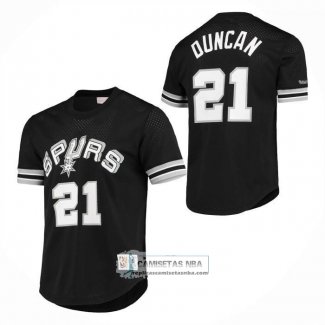 Camiseta Manga Corta San Antonio Spurs Tim Duncan NO 21 Negro